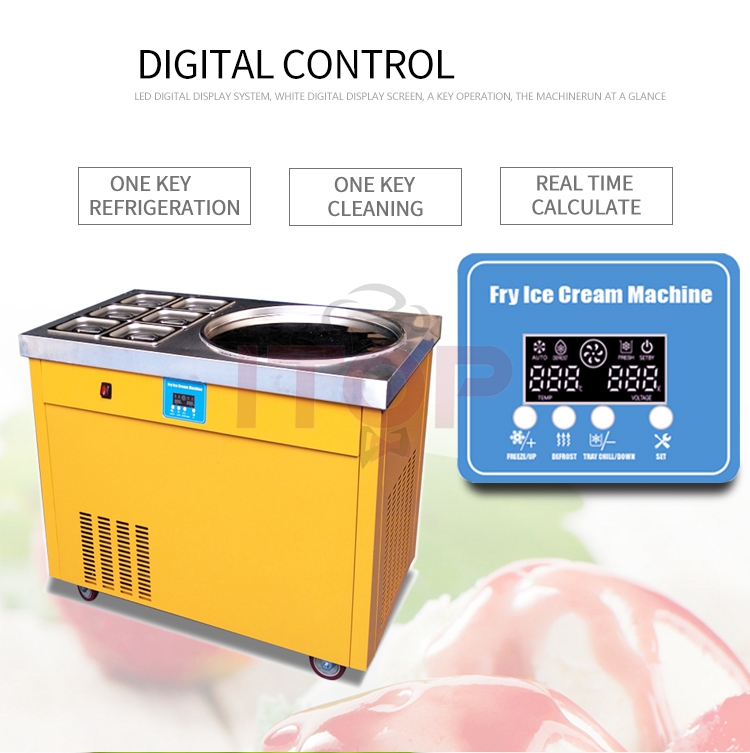 Rolled Ice Cream Machine Fried Plate - Round Pan Ice Cream Roll Freezer