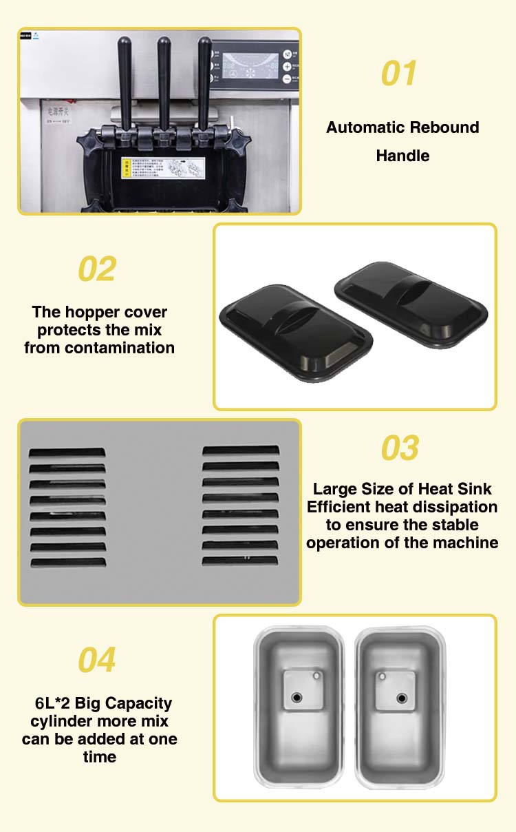 Commercial Gelato Maker Machine - Desktop Mini Ice Cream Maker 18-26L/H