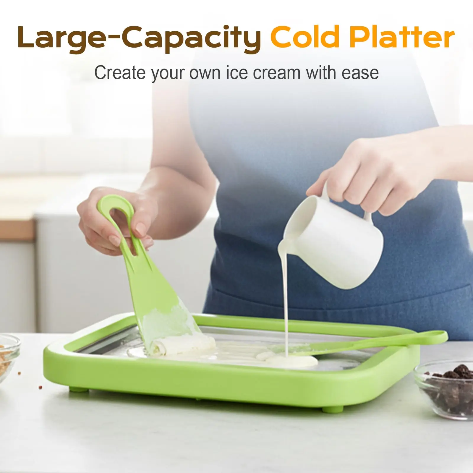Frozen Yogurt Machine Commercial - Multifunctional Rolled Ice Cream Maker Cold