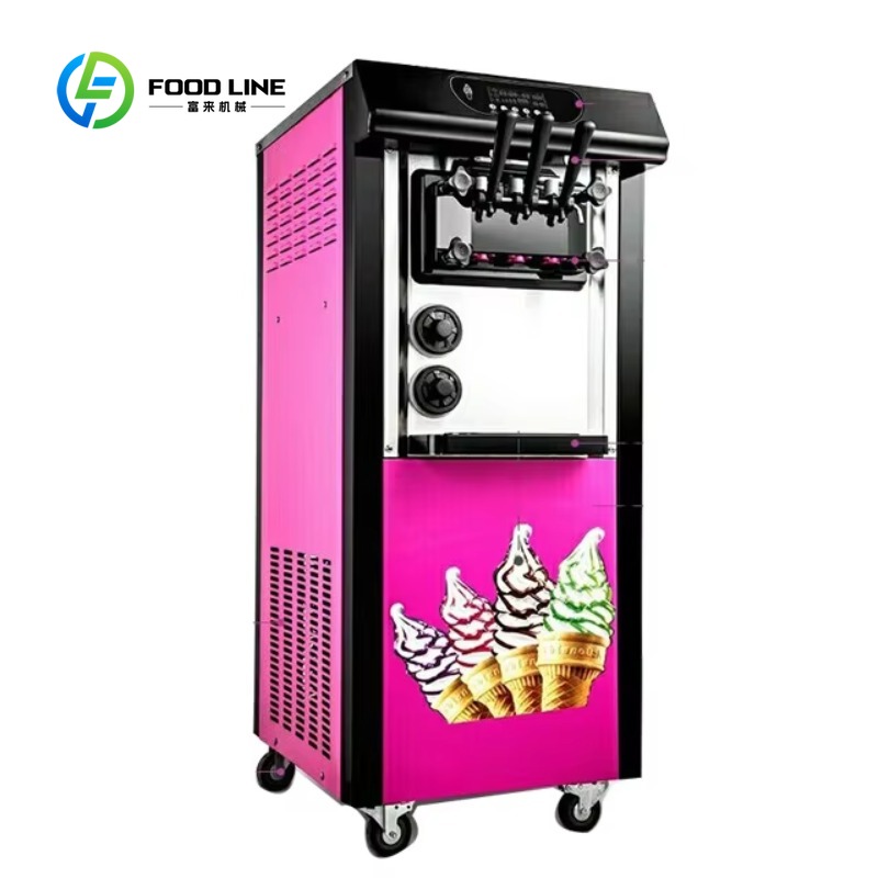 Customized 3 Flavors 20-28 L/H - Soft Serve Ice Cream Machine 3 Flavor review and price