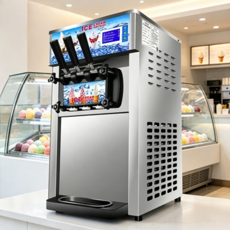 28L/h High Capacity Ice Cream  - Soft Serve Ice Cream Machine 3 Flavor review and price