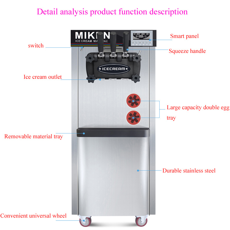 Automatic Three-Flavor Soft Se - Soft Ice Cream Maker Machine Commercial review and price