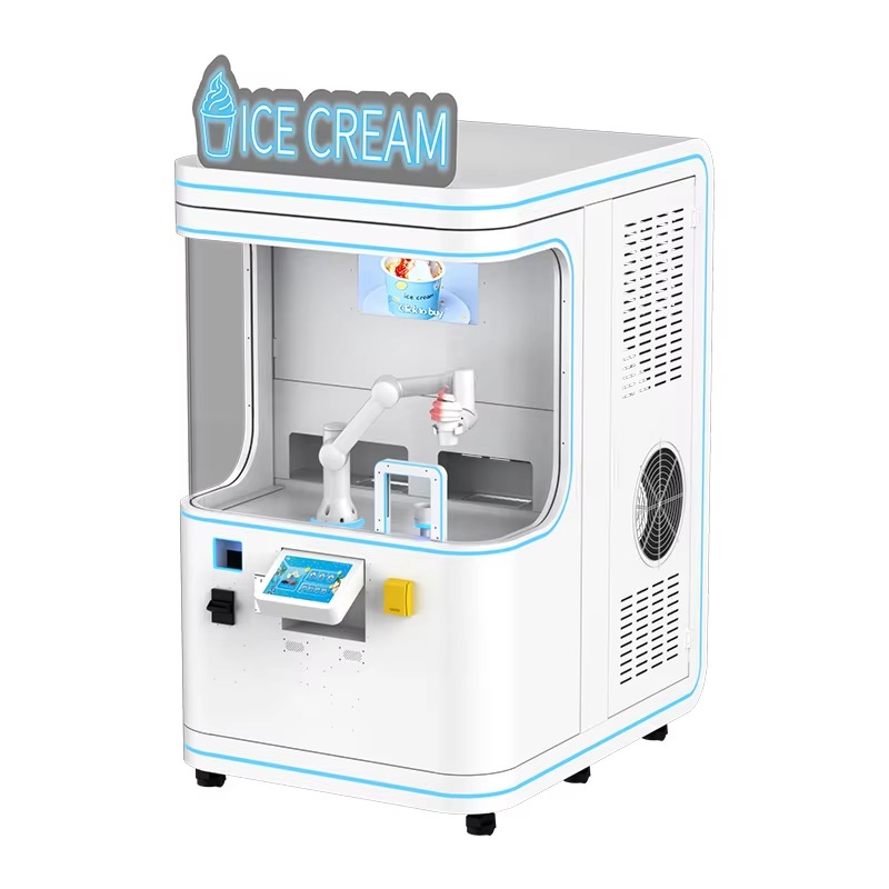 Robotic Arm Ice Cream Vending  - Soft Serve Ice Cream Machine 3 Flavor review and price