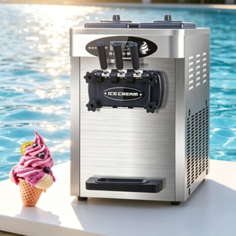 Stainless Steel Ice Cream Mach - Soft Serve Ice Cream Machine 3 Flavor review and price