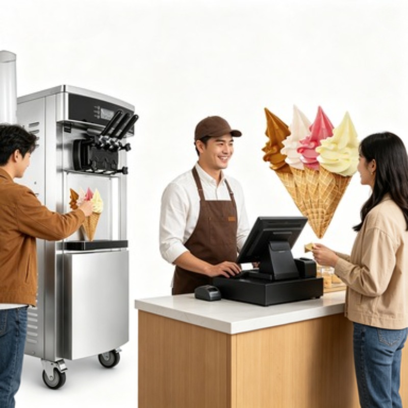 Ice Cream Making Machine 20-28 - Soft Serve Ice Cream Machine 3 Flavor review and price