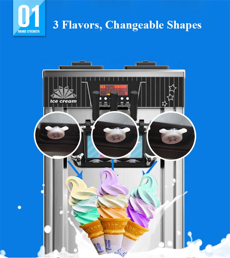 3 Flavors Commercial Soft Ice  - Commercial Ice Cream Machine Countertop review and price