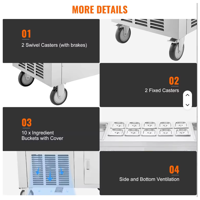 Commercial Single Plate Deep F - Rolled Ice Cream Machine Fried Plate review and price