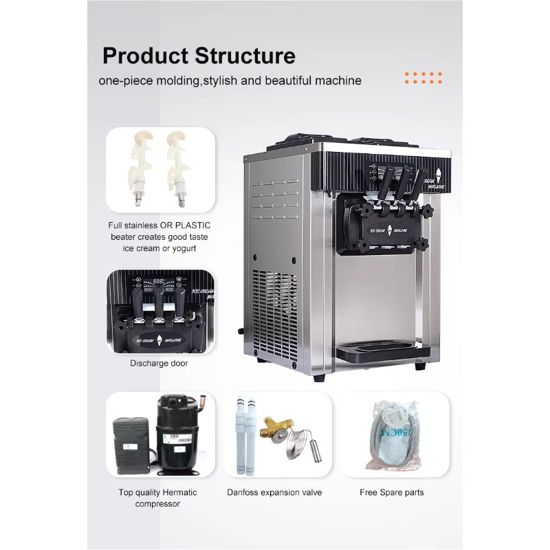3 Flavor Soft Serve Ice Cream  - Commercial Gelato Maker Machine review and price