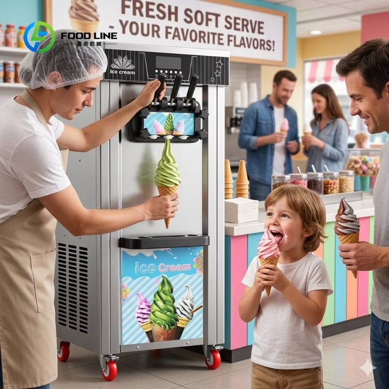 Customized Soft Ice Cream Mach - Frozen Yogurt Machine Commercial review and price