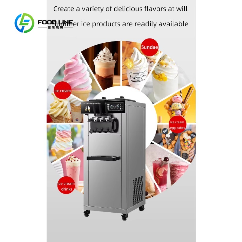 Customized Vertical/Desktop 3  - Soft Ice Cream Maker Machine Commercial review and price