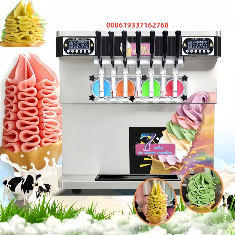 7 Flavors Popular Cone Soft Ma - Ice Cream Cone Maker Commercial review and price