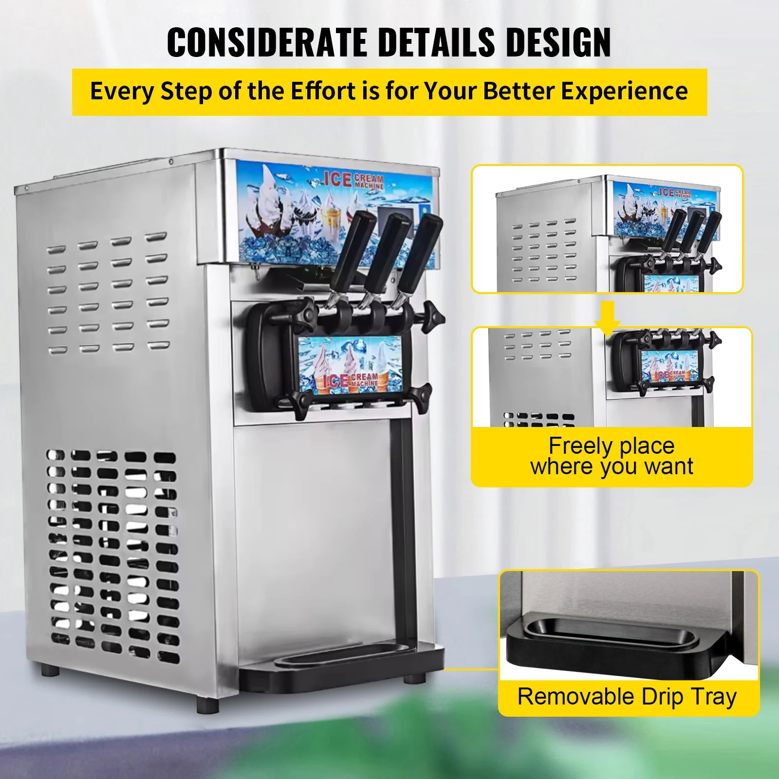 SIHAO Countertop Commercial So - Commercial Ice Cream Machine Countertop review and price