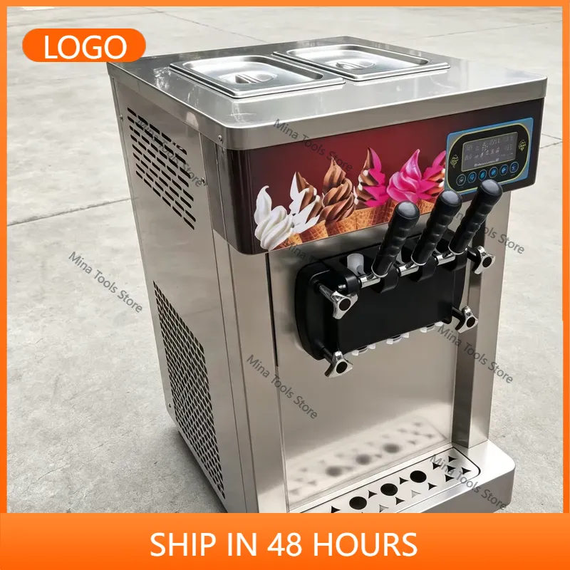 Commercial 3-Nozzle Stainless  - Soft Ice Cream Maker Machine Commercial review and price