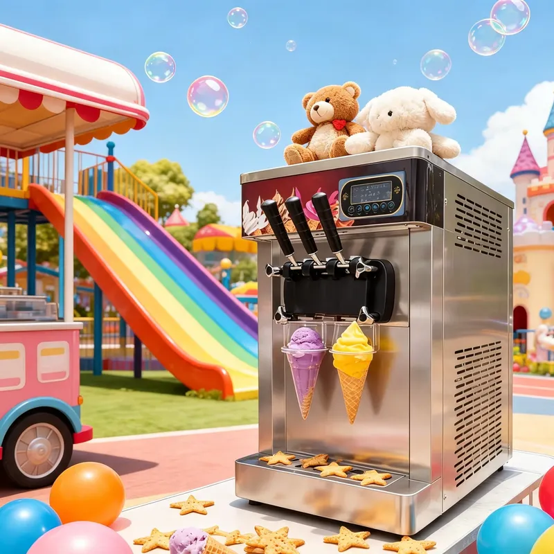 Commercial 3-Nozzle Stainless  - Soft Ice Cream Maker Machine Commercial review and price